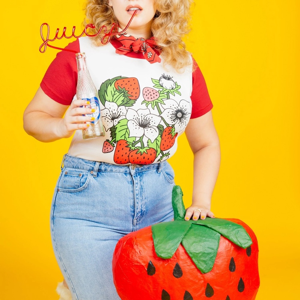 🍓Big Bud Press Tee Strawberry Ringer Size S Rare